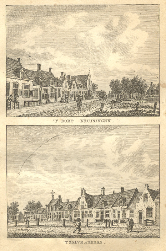 afbeelding van prent ´T Dorp Kruiningen; ´T Zelve Anders van C.F. Bendorp, J. Bulthuis (Kruiningen)