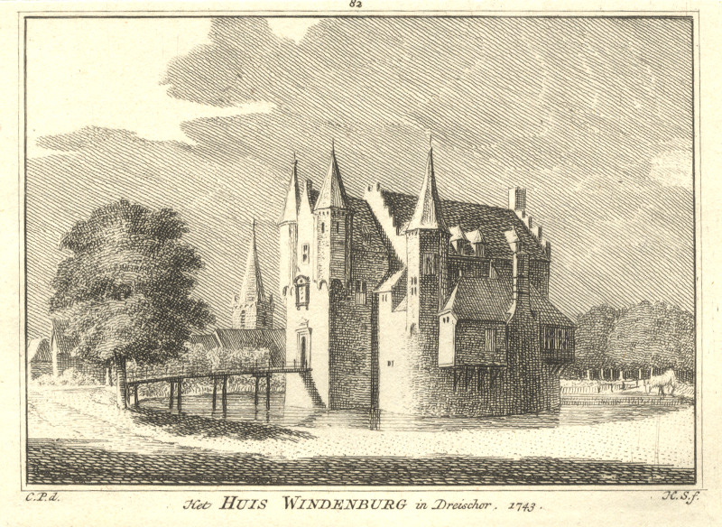 afbeelding van prent Het Huis Windenburg in Dreischor. 1743 van H. Spilman, C. Pronk (Dreischor)