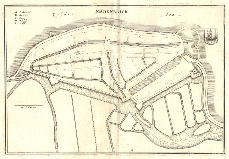 afbeelding van plattegrond Medemblick van C. Merian (Medemblik)