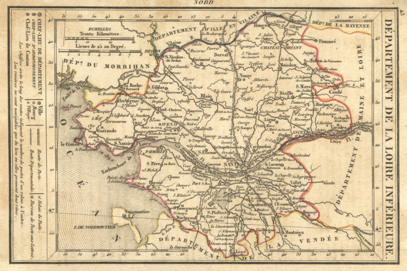 afbeelding van kaart Departement de la Loire Inferieure van nn