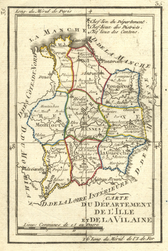 afbeelding van kaart Carte du departement de l´Ille et de la Vilaine van nn