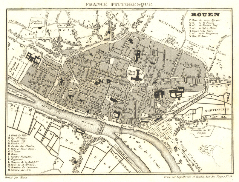 afbeelding van plattegrond Rouen van C.V. Monin (Rouen)