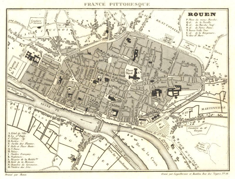 afbeelding van plattegrond Rouen van C.V. Monin (Rouen)