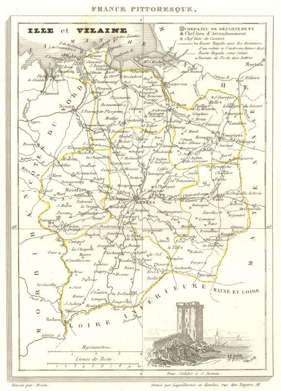afbeelding van kaart Ille et Vilaine van C.V. Monin