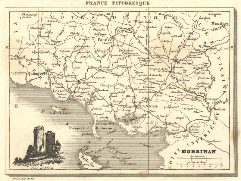afbeelding van kaart Morbihan van C.V. Monin