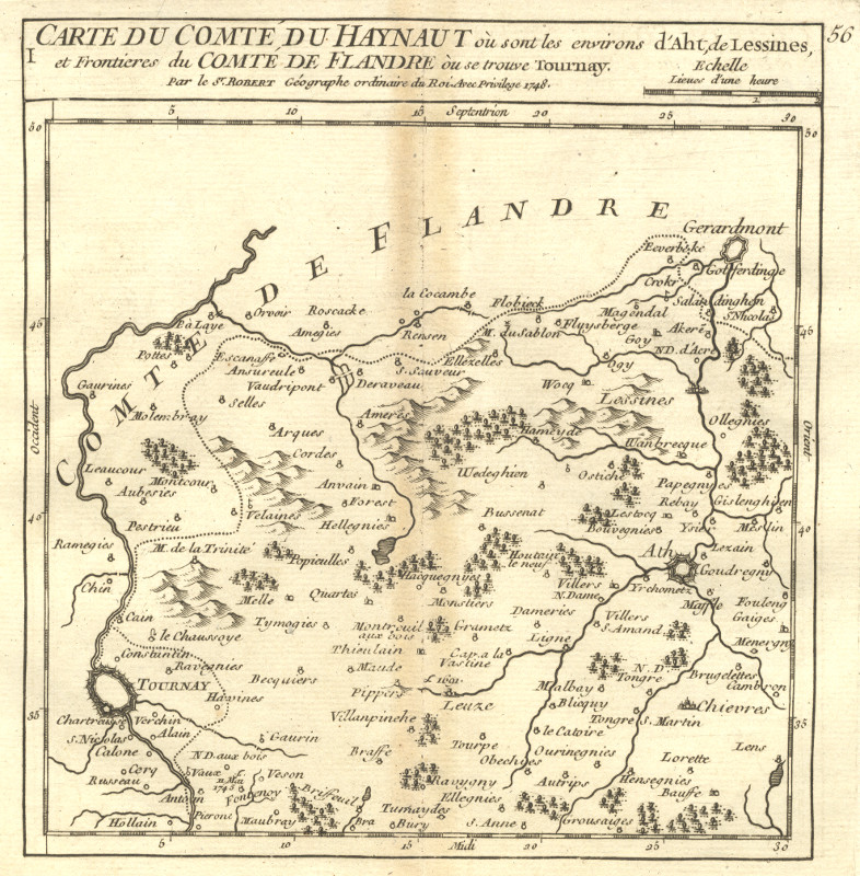 afbeelding van kaart Carte du comte du Haynaut  van M. Robert