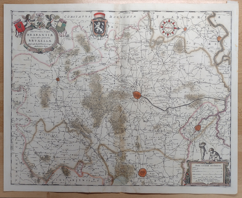 afbeelding van kaart Secunda pars Brabantiae cuius urbs primaria Bruxellae  van J. Janssonius Waesberge, M. Pitt, S. Swart