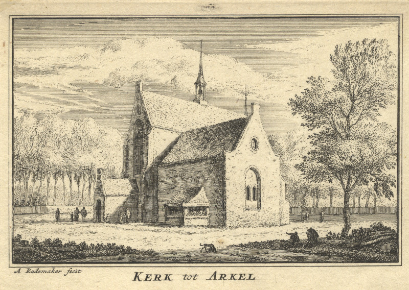 afbeelding van prent Kerk tot Arkel van A. Rademaker (Arkel)