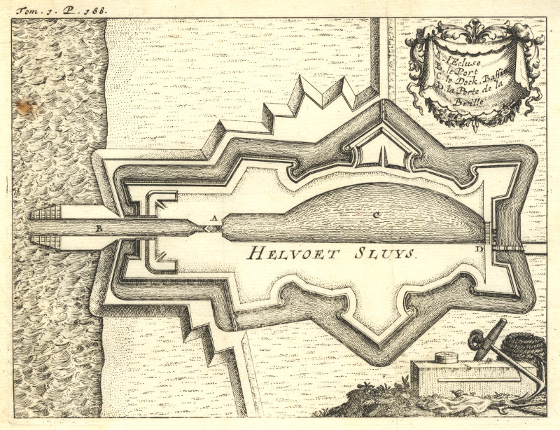 afbeelding van plattegrond Helvoet Sluys van J.B. Christyn, J.F. Foppens (Hellevoetsluis)