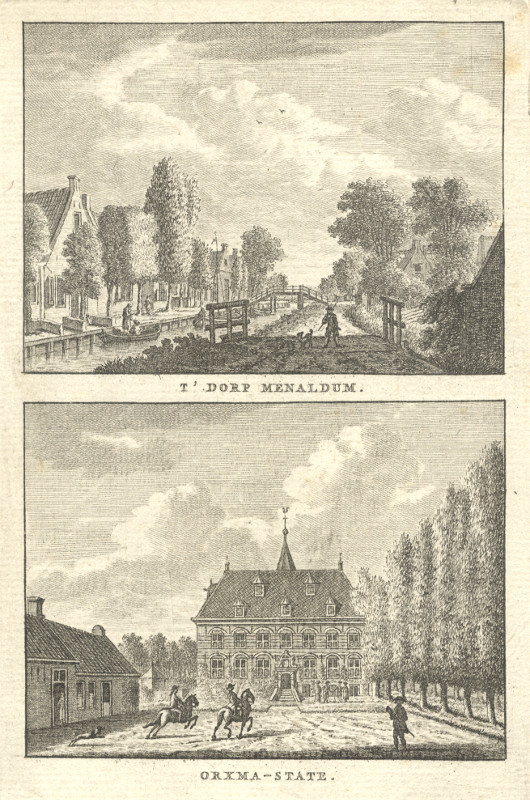 afbeelding van prent T´ Dorp Menaldum; Orxma-State van C.F. Bendorp, J. Bulthuis (Menaldum)