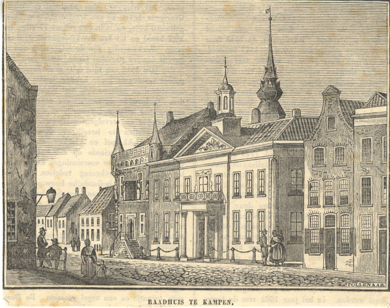 afbeelding van prent Raadhuis te Kampen van Tollenaar (Kampen)