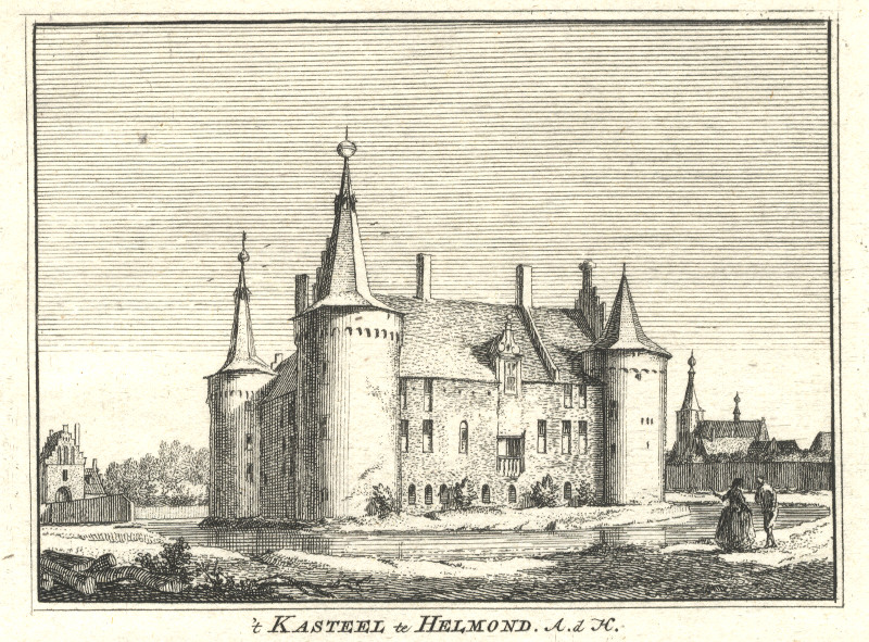 afbeelding van prent ´t Kasteel te Helmond. van A. de Haen (Helmond)