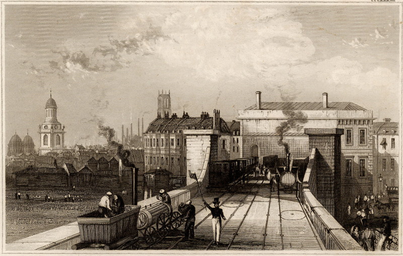 afbeelding van prent Die Eisenbahn von London nach Greenwich van Meyer (London, Londen)