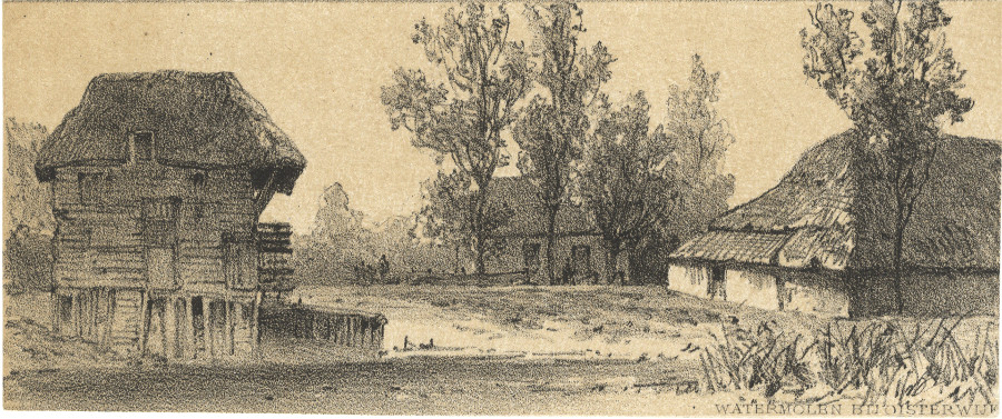 afbeelding van prent Watermolen bij Oisterwijk van P.A. Schipperus (Oisterwijk)