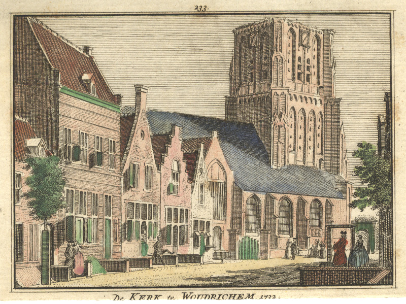 afbeelding van prent De kerk te Woudrichem,  1732 van H. Spilman (Woudrichem)
