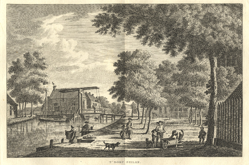 afbeelding van prent T´ Dorp Zuilen van K.F. Bendorp naar J. Bulthuis (Oud-Zuilen)