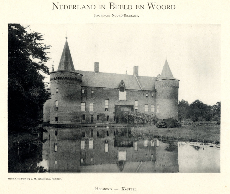 afbeelding van vogelvlucht Helmond - Kasteel  van Stoom Lichtdrukerije J.M. Schalekamp, Huiksloot (Helmond)