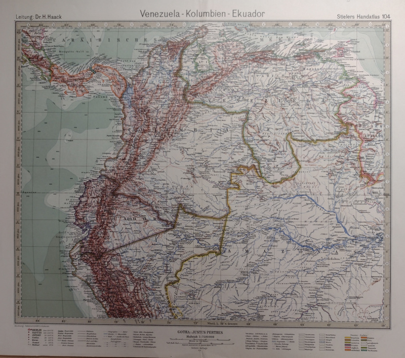afbeelding van kaart Venezuela - Kolumbien - Ekuador van J. Perthus, Stieler