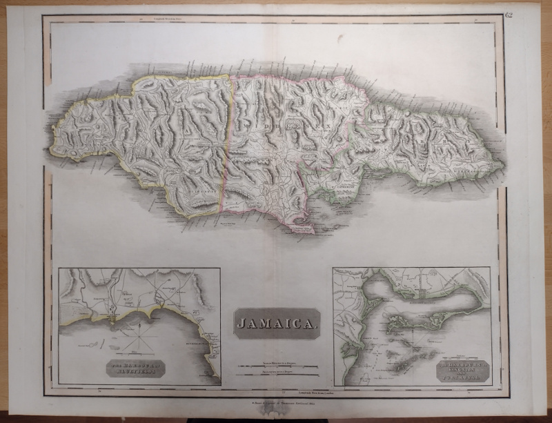 afbeelding van kaart Jamaica; The Harbour of Bluefields, The Harbours of Kingston and Port Royal van J. Thomson