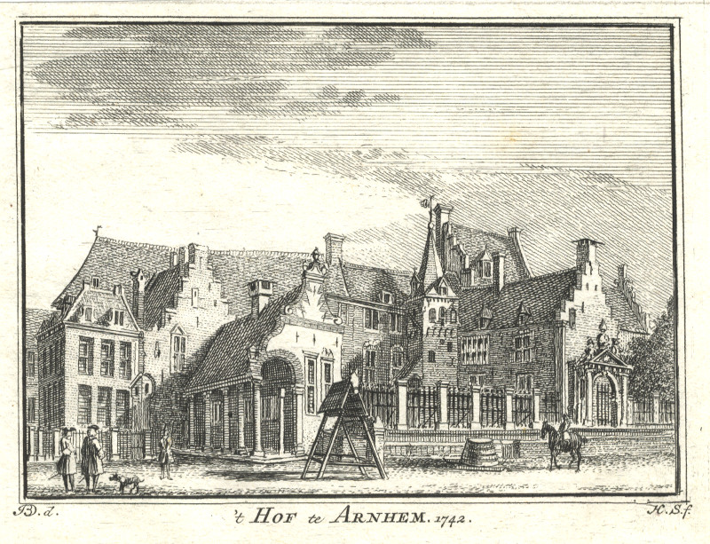 afbeelding van prent ´t Hof te Arnhem. 1742 van H. Spilman, J. de Beijer (Arnhem)