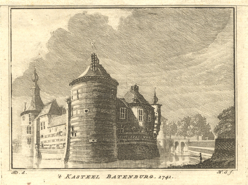 afbeelding van prent ´t Kasteel Batenburg, 1741 van H. Spilman, J. de Beijer (Batenburg)