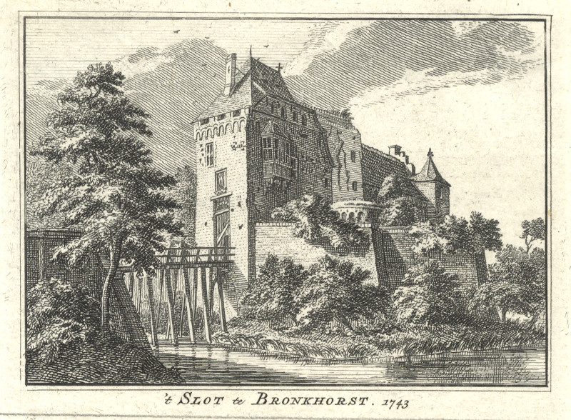 afbeelding van prent ´t Slot te Bronkhorst van H. Spilman, J. de Beijer (Bronkhorst)