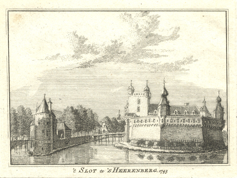 afbeelding van prent ´t Slot te ´s Heerenberg 1743 van H. Spilman, J. de Beijer (´s- Heerenberg)