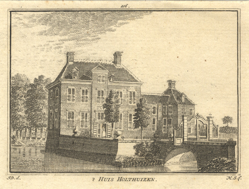 afbeelding van prent ´t Huis Holthuizen van H. Spilman, J. de Beijer (Deventer)