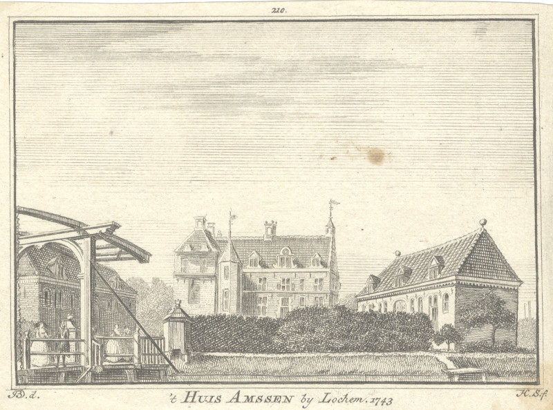 afbeelding van prent ´t Huis Amssen by Lochem, 1743 van H. Spilman, J. de Beijer (Lochem)