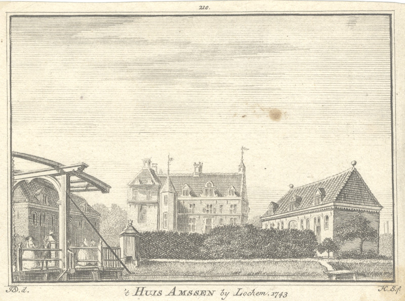 afbeelding van prent ´t Huis Amssen by Lochem, 1743 van H. Spilman, J. de Beijer (Lochem)