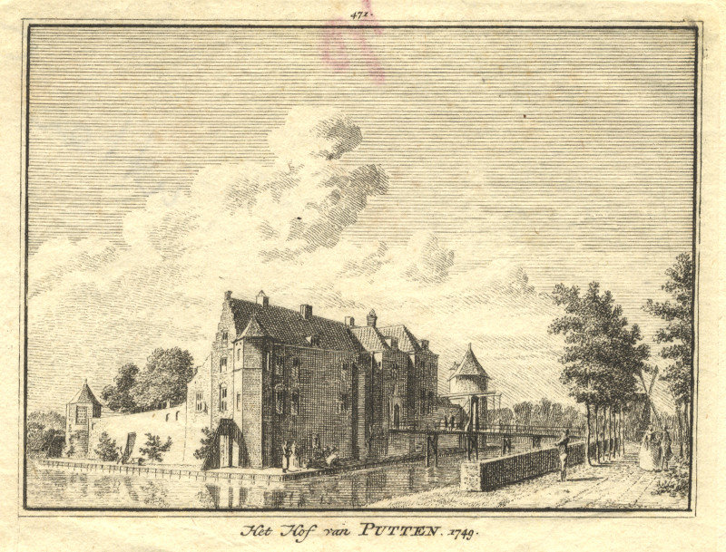 afbeelding van prent Het Hof van Putten van H. Spilman (Rhoon)