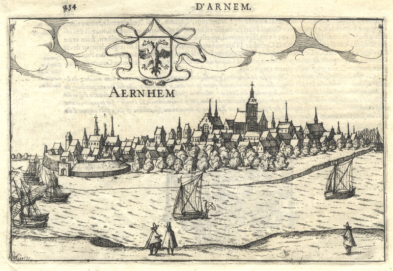 afbeelding van vogelvlucht Aernhem  van L. Guicciardini (Arnhem)