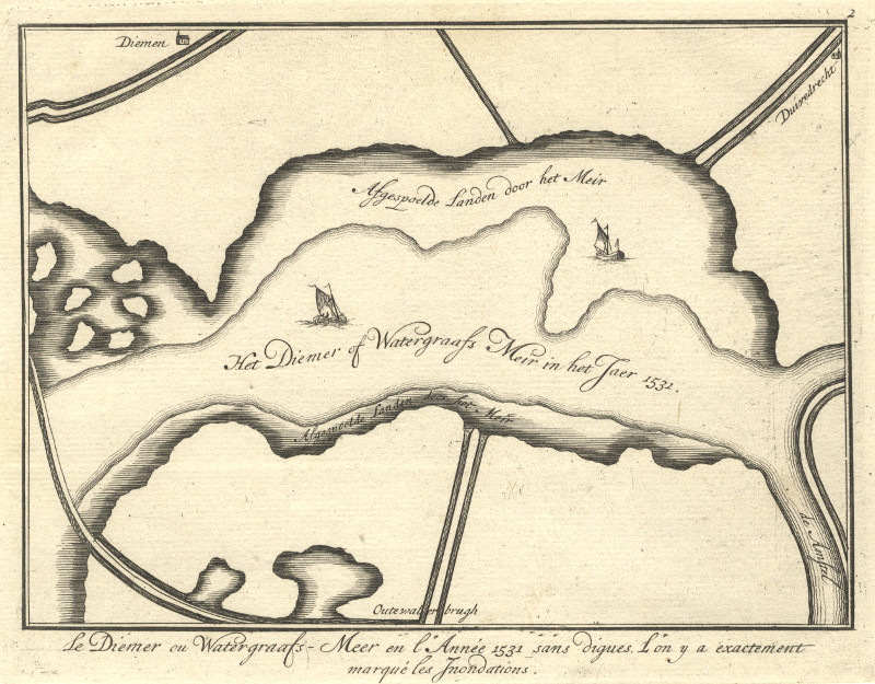 afbeelding van plattegrond Het Diemer of Watergraafs Meir in het Jaer 1531 van Daniel Stoopendaal (Amsterdam)