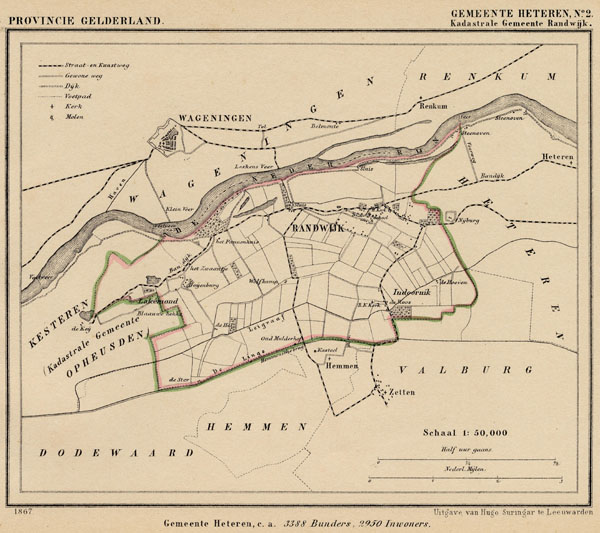 afbeelding van Kuyperkaart Heteren (Kad gem Randwijk) van Kuyper (Kuijper)