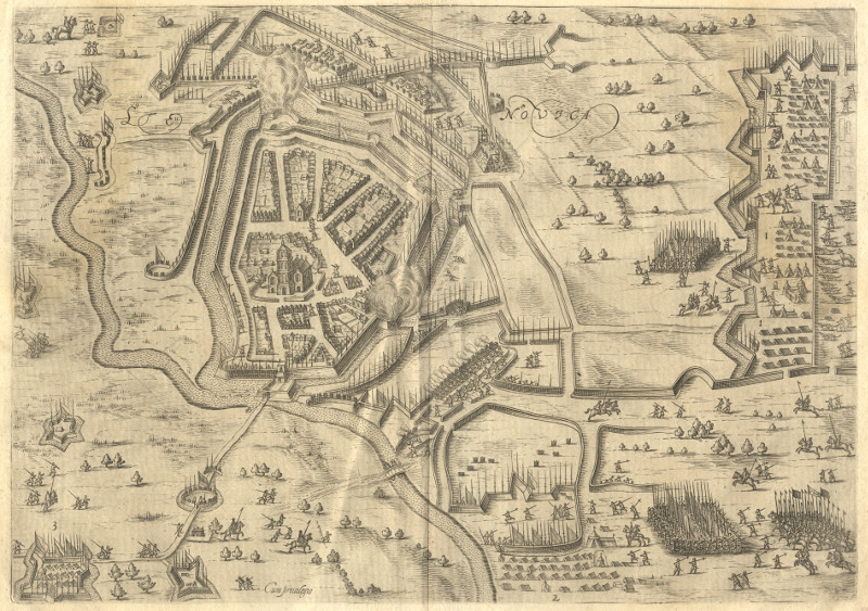 afbeelding van vogelvlucht Beleg van Steenwijk in 1592 van Bartholomeus Dolendo (Steenwijk)