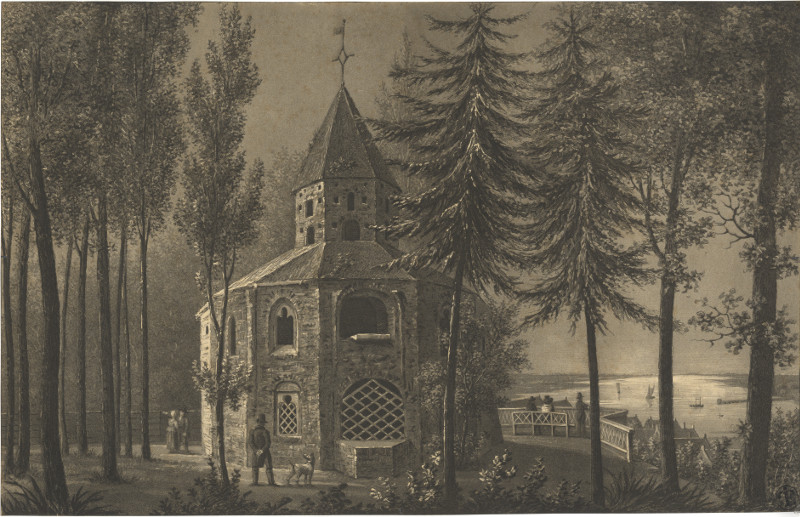 afbeelding van prent Sint-Nicolaaskapel van Generaal Otto Howen, Wilhelm Ivens (Nijmegen)