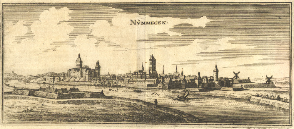 afbeelding van prent Nijmmegen van Caspar Merian (Nijmegen)