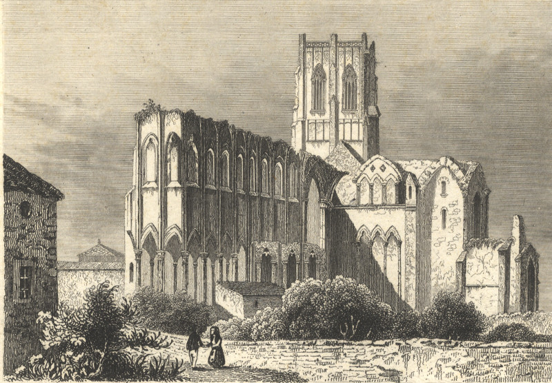 afbeelding van prent Ruines de l´abbaye de St. Bertin van Rauch, Schroeder (Sint Omaars, Saint Omer)