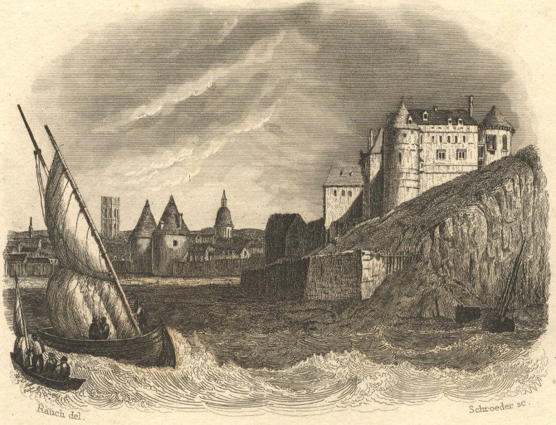 afbeelding van prent Chateau de Dieppe van Rauch, Schroeder (Dieppe)