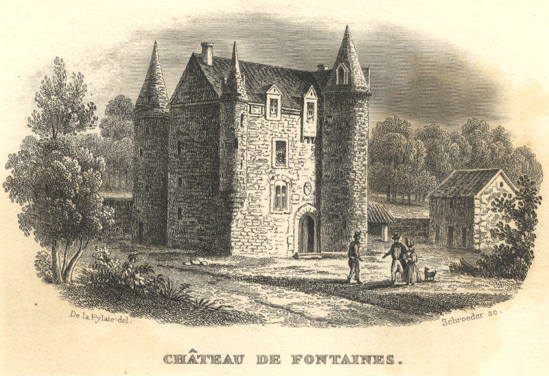 afbeelding van prent Chateau de Fontaines van De la Pylaie, Schroeder (Fontaines)