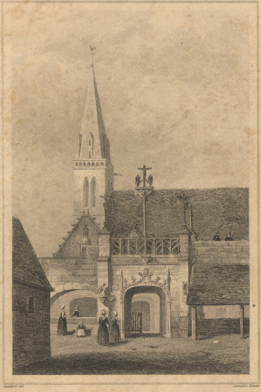 afbeelding van prent Porte du Cimetiere de l´Eglise de la Martyre, pres Landernau van Gaucherel, Lemaitre (Landerneau)