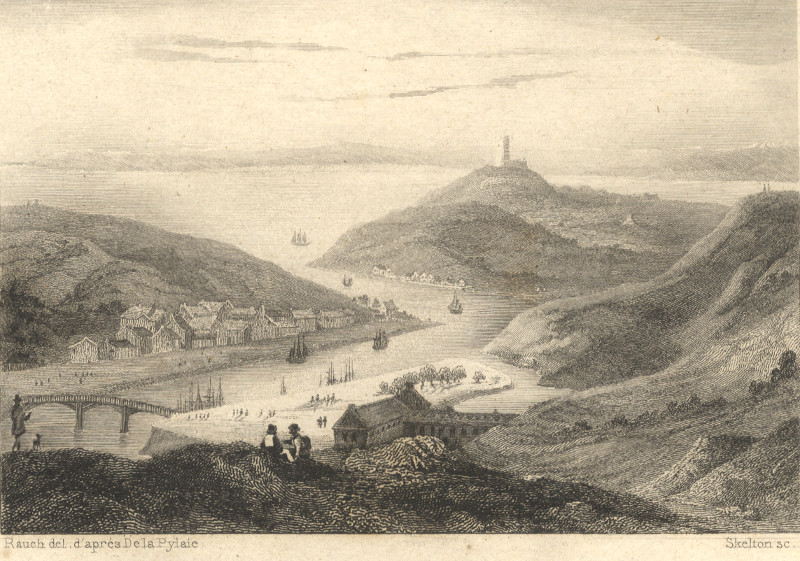 afbeelding van prent Vue du Legue, pres de St. Brieuc van Rauch, De la Pylaie, Skelton (Legue)