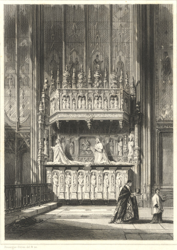 afbeelding van prent Tombeau du Cardinal Georges d´Amboise van Rouargue fr. (Rouen)