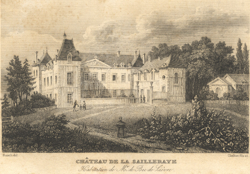 afbeelding van prent Chateau de la Sailleraye, Habitation de Mr. de Bec de Lievre van Rauch, Skelton (La Seilleraye (Carquefou))