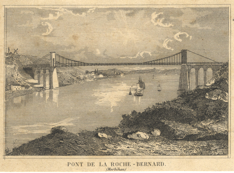 afbeelding van prent Pont de La Roche-Bernard van nn (La Roche-Bernard)