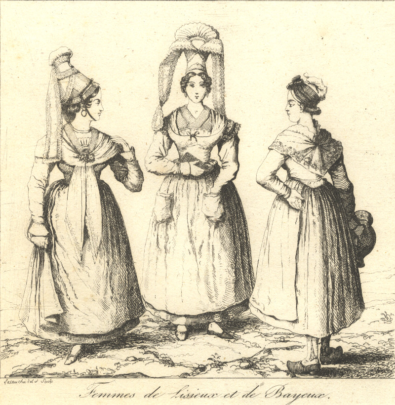 afbeelding van prent Femmes de Lisieux et de Bayeux van Lacauchie