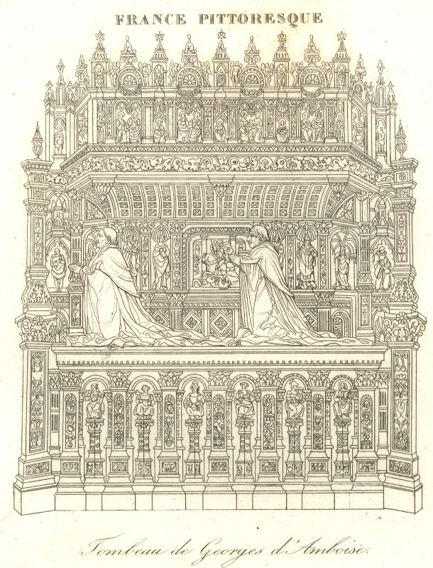 afbeelding van prent Tombeau de Georges d´Amboise van nn (Rouen)