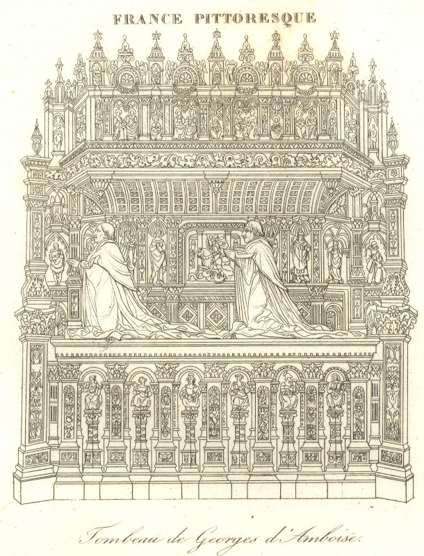 afbeelding van prent Tombeau de Georges d´Amboise van nn (Rouen)