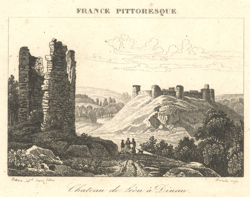 afbeelding van prent Chateau de Leon a Dinan van Bullura, Descaux (Dinan)