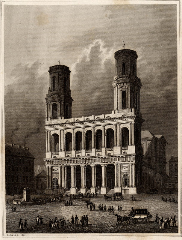 afbeelding van prent Saint Sulpice in Paris van C. Reiss (Paris)